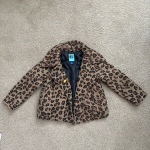 Toddler Girl Leopard Print Faux Fur Coat- Size 4T stylish & cozy